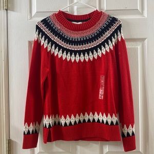 Women red sweaters